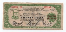 PHILIPPINES 20 PESOS 1942 PICK S318 LOOK SCANS