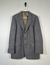 Vintage Harris Tweed Blazer Mens 44L Scottish Wool Handwoven USA Union Jacket