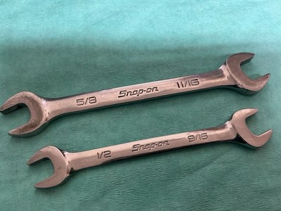 Snap On Flugzeug Werkzeuge Paar Maulschlüssel 5/8-11/16 und 1/2-9/16 PORTOFREI