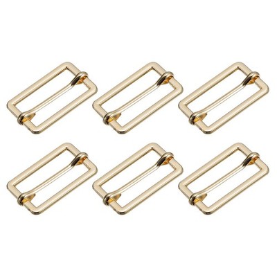 Slides buckles, 6pcs 25x13.5x2mm rectangle regulator, gold