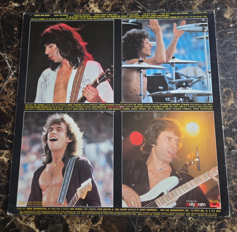 Pat Travers Crash And Burn Original 1980 LP - Image 2 of 2