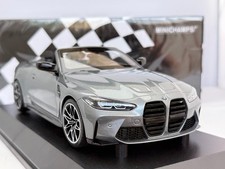 2021 BMW M4 Cabriolet Metallic Grey Diecast Model Car 1/18 Scale Minichamps