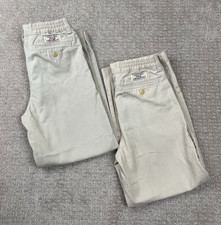 Lot of 2 Polo Ralph Lauren Pants Youth Size 7 Khaki Cotton Chino Elastic Waist