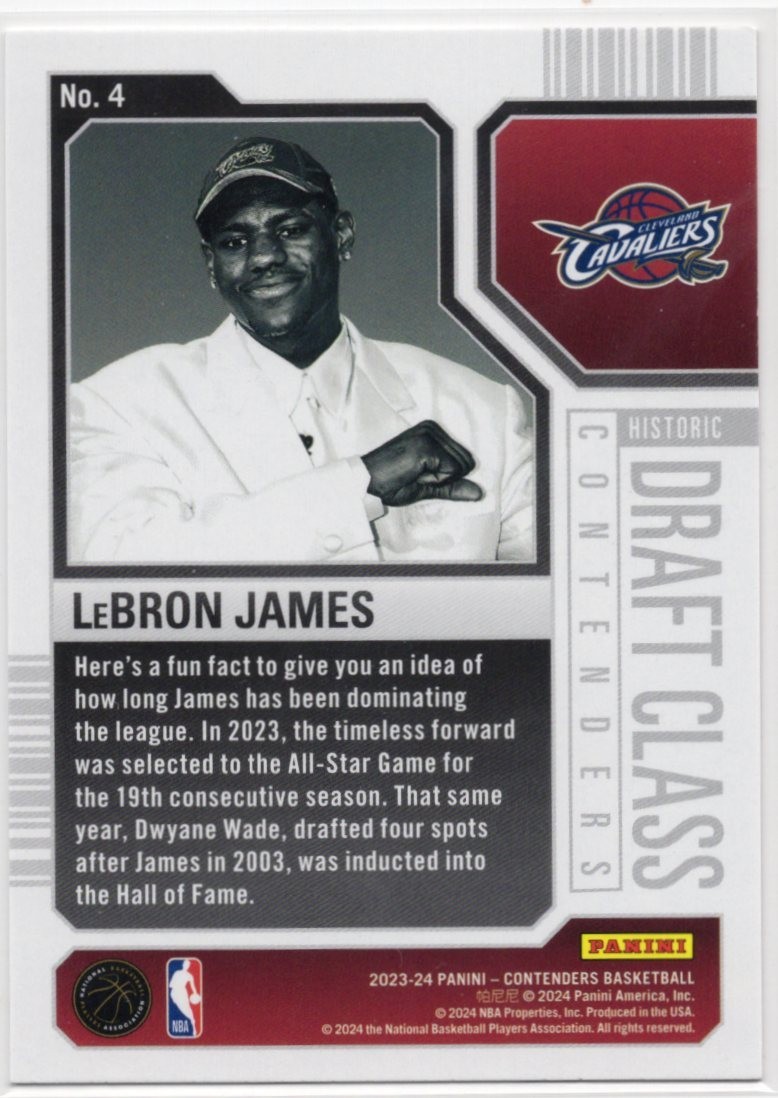 2023-24 Panini Contenders - Historic Draft Class Contenders