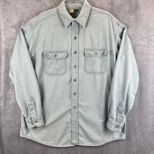 Vtg WearGuard Work Shirt Adult Extra Large Tall Green Cotton USA LS Distressed