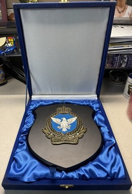 Kuwait AIR FORCE Plaque in Presentation Case By EL Mint 23K Gold Coated OIF Rare