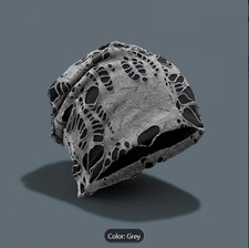 Distressed Knit Beanie Hat Skull Cap Stretch Breathable Unisex Winter Warm