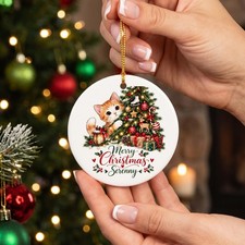 Personalized Christmas Ornament, Custom Cat Ornament, Pet Memorial Keepsake