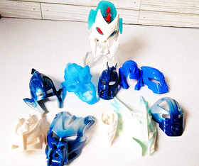 Lego Bionicle Blue Face Head Masks Lot Assorted Incomplete Replacement Parts