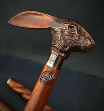 Brass Handle Victorian Telescope Foldable Wooden Walking Stick Cane Ideal Vin...