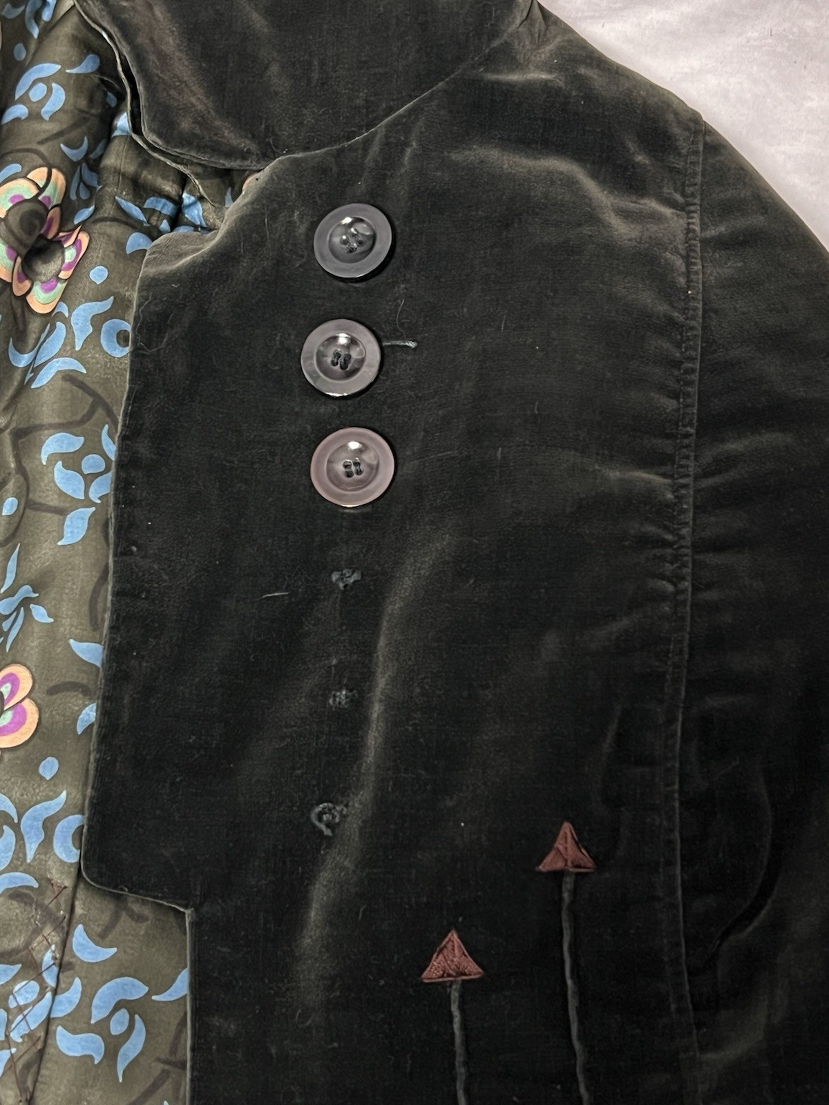 Vintage Edwardian Early 1900s Percival E. Palmer Brown Velvet Jacket Silk Lining