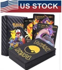 Pokemon TCG 55Pcs Foil Cards Black Pack Charizard GX Vmax Trading Cards Gift
