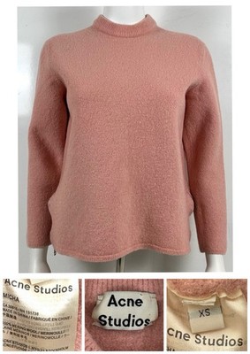 Acne Studios Women s Thick 100% Merino Wool Pink Sweater Zippers On  Side Sz XS