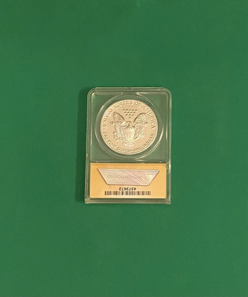 1986 S PROOF SILVER EAGLE ANACS PR70 DCAM FIRST YEAR OF ISSUE Rare Yellow Label! - Image 3 of 4