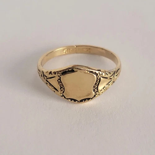 Vintage Sterling ESPO Ring, Small Size 4, Yellow Gold Plated