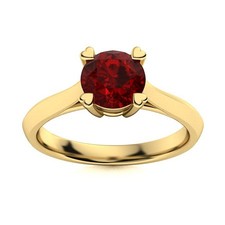 925 Sterling Silver Garnet Gemstone Solitaire Anniversary January Ring