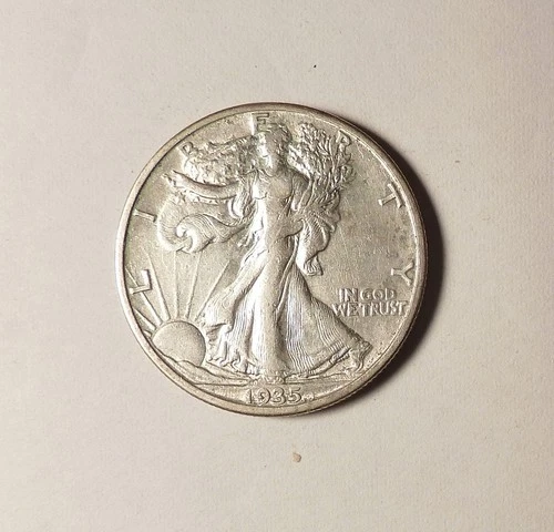 1935-S Walking Liberty Half Dollar, grades XF, Very Very Light Corrosion, Luster