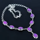 Purple Copper Turquoise Gemstone Handmade 925 Sterling Silver Necklace Jewelry