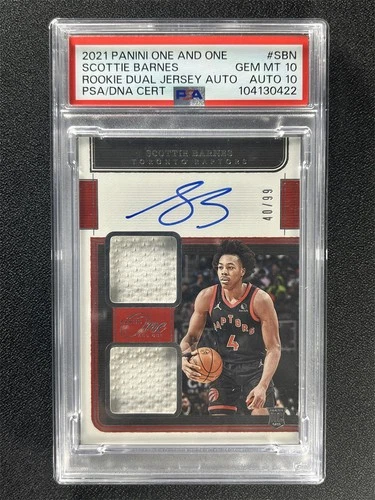 2021-22 One And One Scottie Barnes Dual RC Patch Auto RJA /99 PSA 10/10 POP 2