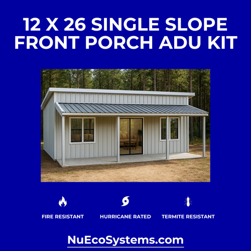 Fire Resistant Backyard Office Granny Flat Tiny Home Kit Front Porch - Picture 14 of 24