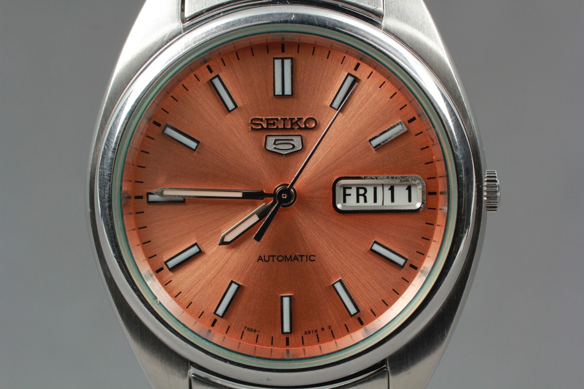 Exc+5* SEIKO 5 7S26-0430 Salmon Dial Automatic Men's Watch Exc+5* SEIKO 5 7S26-0430 Salmon Dial Automatic Men's Watch