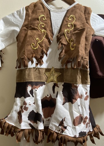Girl's Cowgirl Cowboy Halloween Costume dressup toddler 2T Sz 24 mo w/hat - Picture 11 of 12