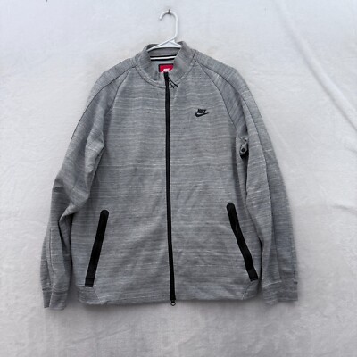 Nike Jacket Mens L Gray Full Zip Bomber N98 Tech Fleece Active
