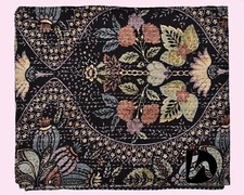 Juego de 2 colchas Kantha edredón king size algodón hechas a mano colcha sábana negra