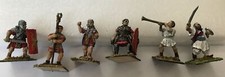 Roman Era Lot Of 4 - 6 Painted Lead Soldiers H. Average 3.5 Cm