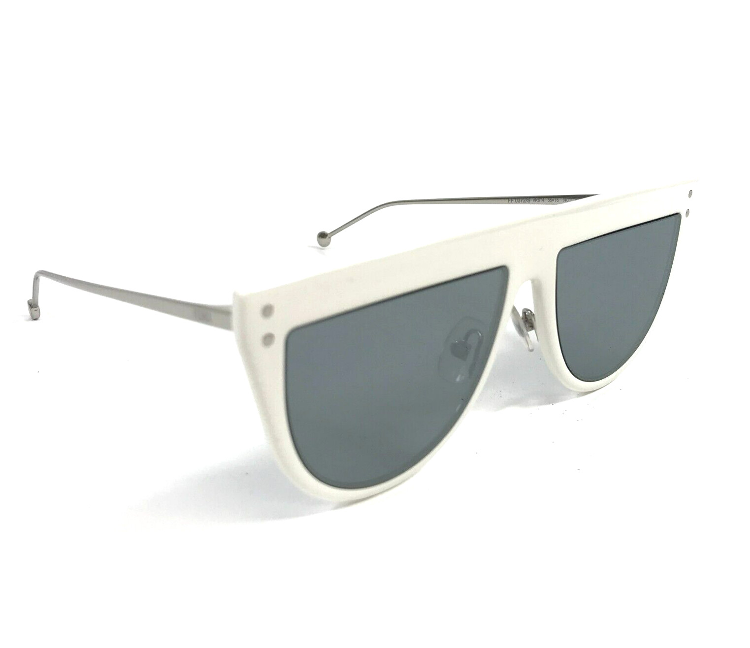 Fendi Sunglasses FF0372/S VK6T4 White Silver Frames w/ Dark Gray Mirrored Lenses thumbnail 3