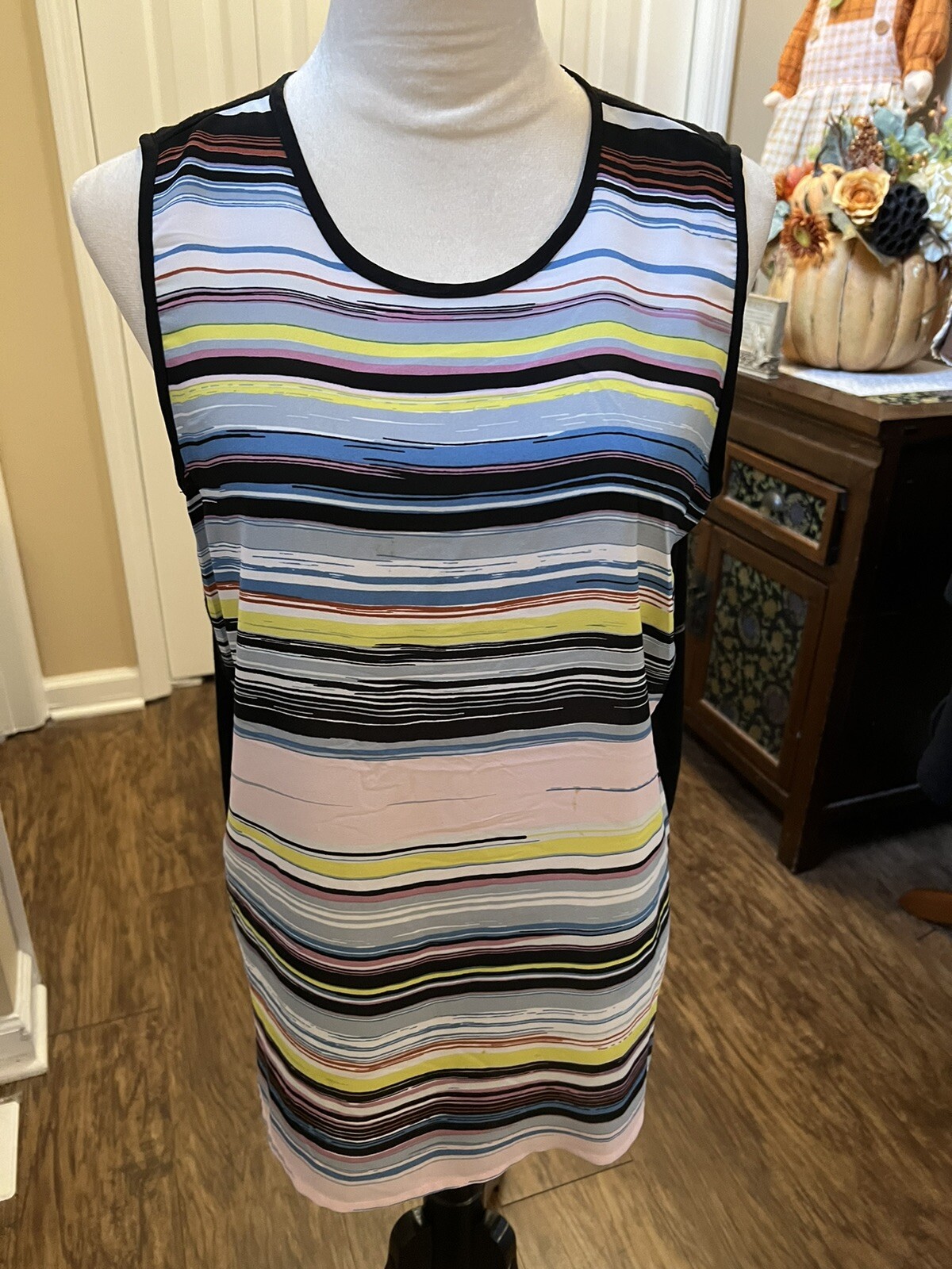 Premise Studio Black/Multi-Colored Sleeveless Top… - image 1