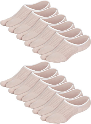 Geyoga 6 Pairs Flip Flop Socks Low Cut Split Toe Cotton Tabi Socks for Women No