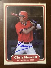 Chris Newell AUTO Custom Baseball 2022 MLB Draft Dodgers - Virginia Signed Card