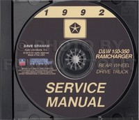 1992 Dodge Pickup Truck Shop Manuell CD D150-D350 Ramcharger W150-350 Gas Diesel