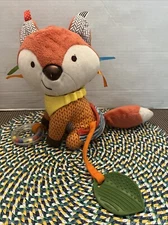 Skip Hop Bandana Buddies Fox Baby Teether Rattle Activity Plush Sensory Toy