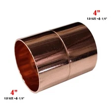 4" x 4" Copper Coupling with Stop C x C
