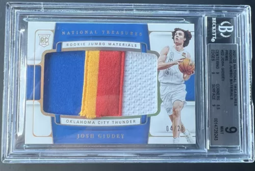 JOSH GIDDEY 2021-22 NATIONAL TREASURES ROOKIE JUMBO MATERIALS PRIME BECKETT 9