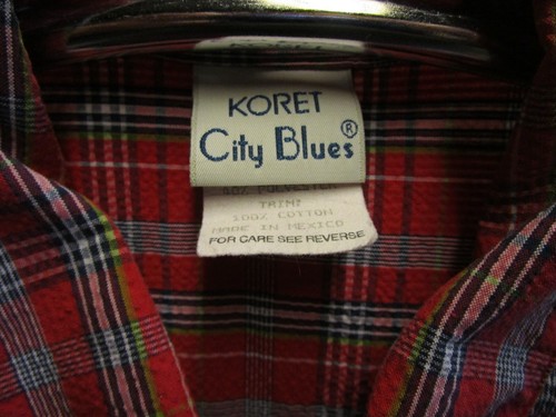 Koret City Blues Herren Hemd Gr. XL Kurzarm rot weiß kariert Seersucker - Bild 2 von 3