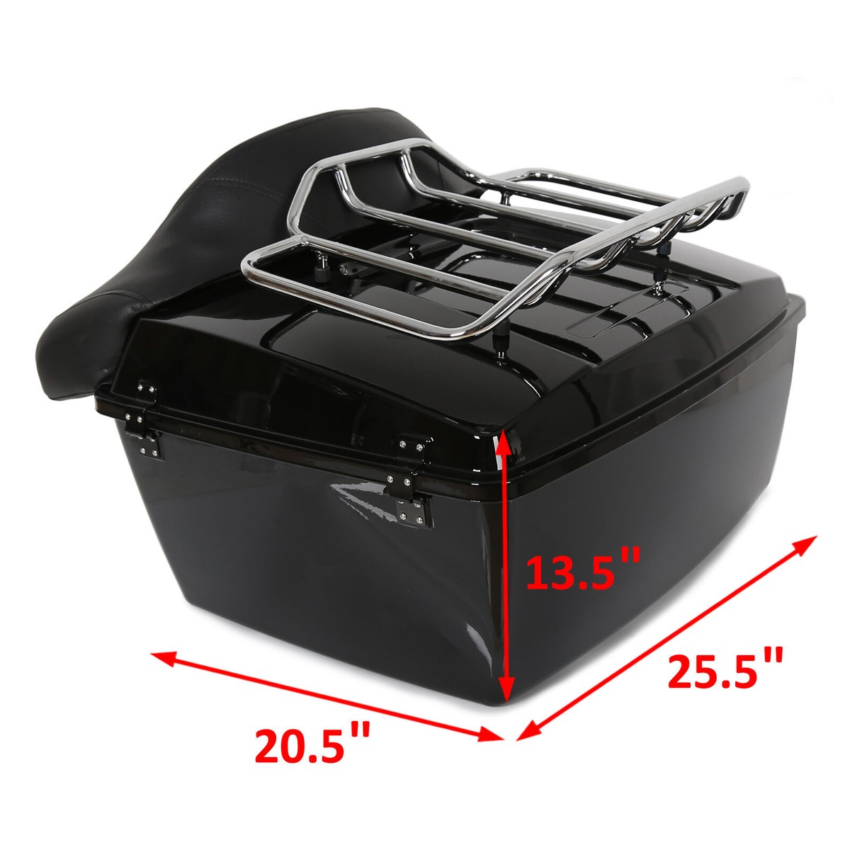 King Pack Trunk W/ Backrest Top Luggage Rack For Harley Tour
