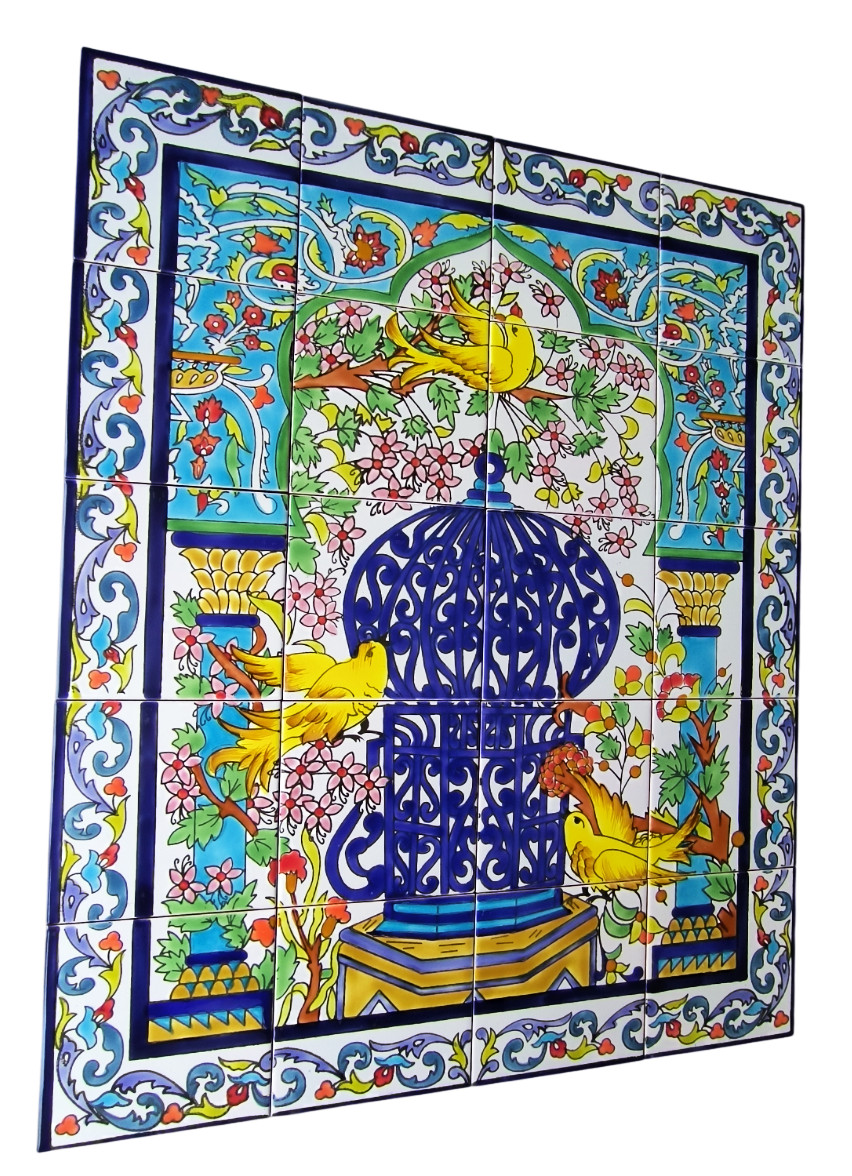 Cuadro de azulejos de buen humor 60x75 azulejos pintados a mano azulejos más gruesos resistentes Oriente