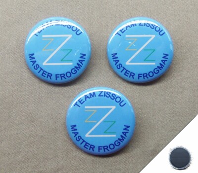 Team Zissou Master Frogman 3-Magnet Set 1.25  Life Aquatic w Steve Wes Anderson