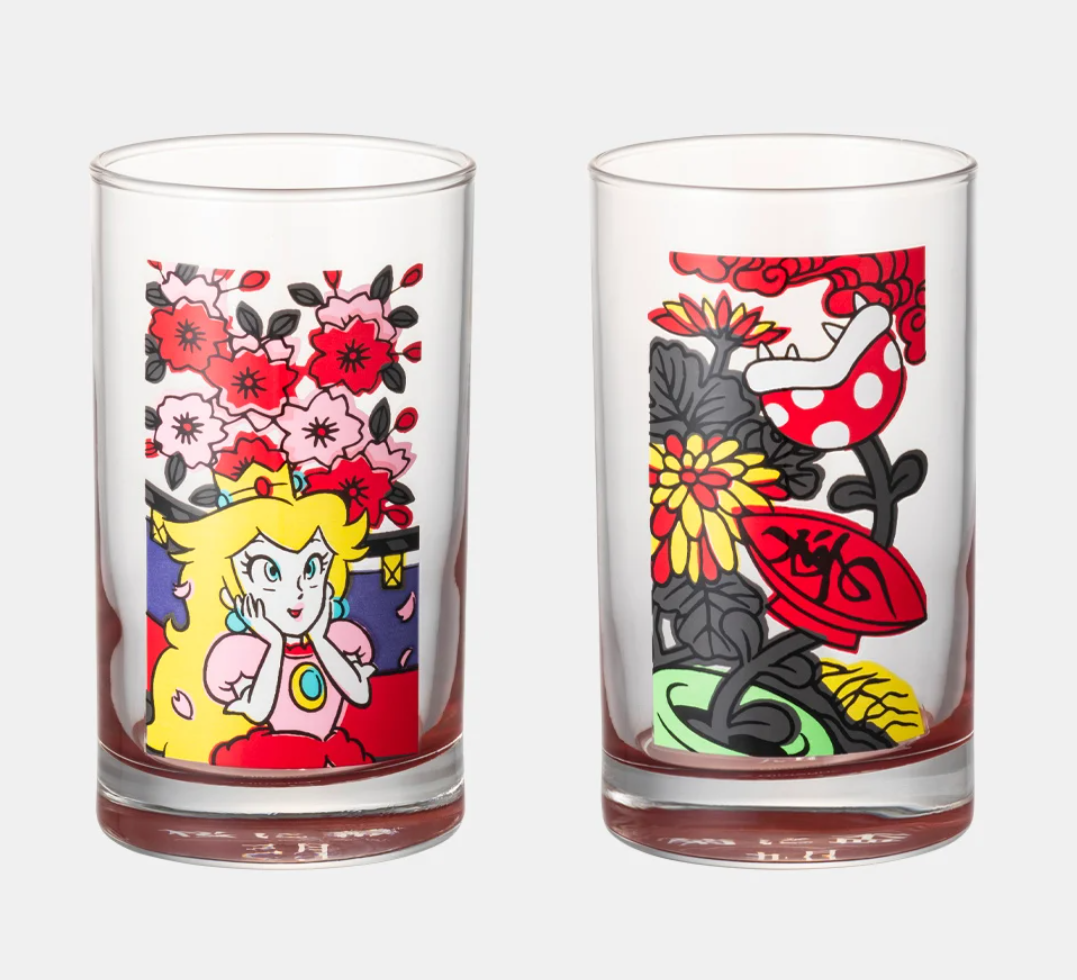 Y482 Nintendo Pair of glasses a cup of sake at Hanami Mario