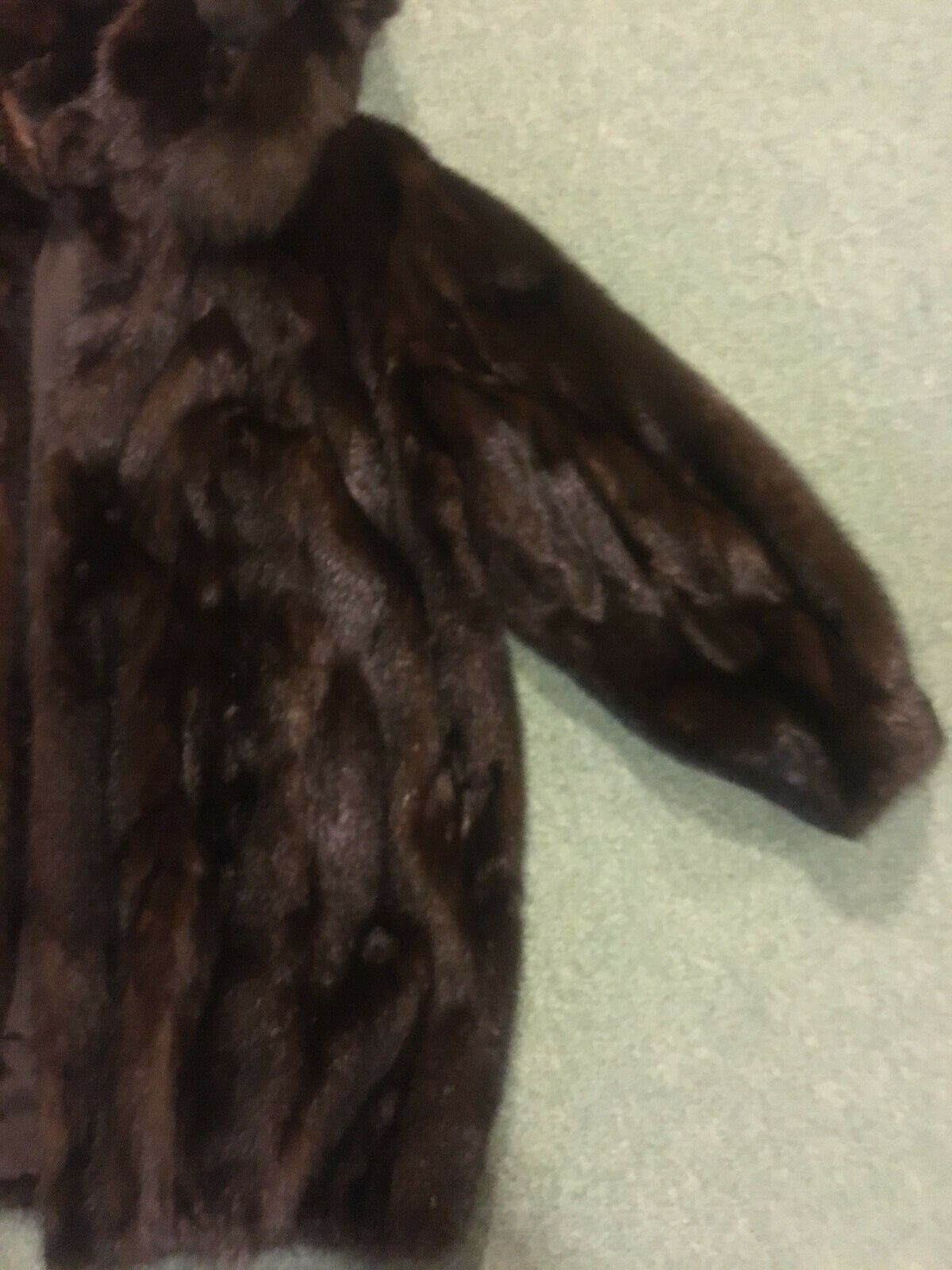 Vintage half length Dark Brown Mink fur coat Casl… - image 3