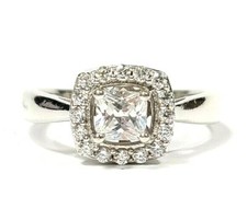 Sterling Silver Cubic Zirconia Engagement Style Ring Size 7