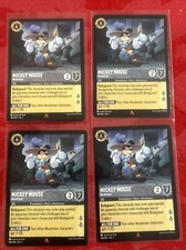 4x Disney Lorcana TCG MICKEY MOUSE Musketeer Rare 186/204 Pull To Sleeve x4