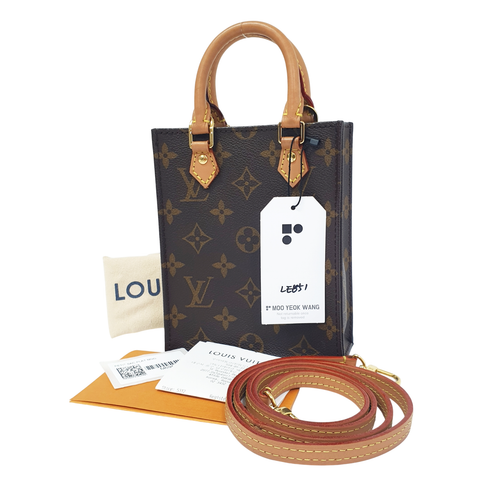 Auth Louis Vuitton Petit Sac Plat Monogram M69442 Purchase Receipt Barcode LE851 - 第 1/12 張圖片