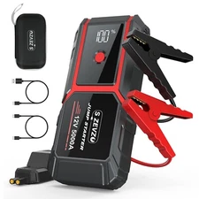 S ZEVZO Car Jump Starter 5000A Booster Jumper Power Bank Battery Charger Display