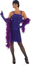 Womens Purple Flapper Costume Gloves 1920s Charleston Dress Halloween S - 3XL