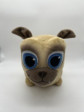 Disney ROLLY Pug Plush Puppy Dog Pals Brown Red Collar 11  Stuffed Animal