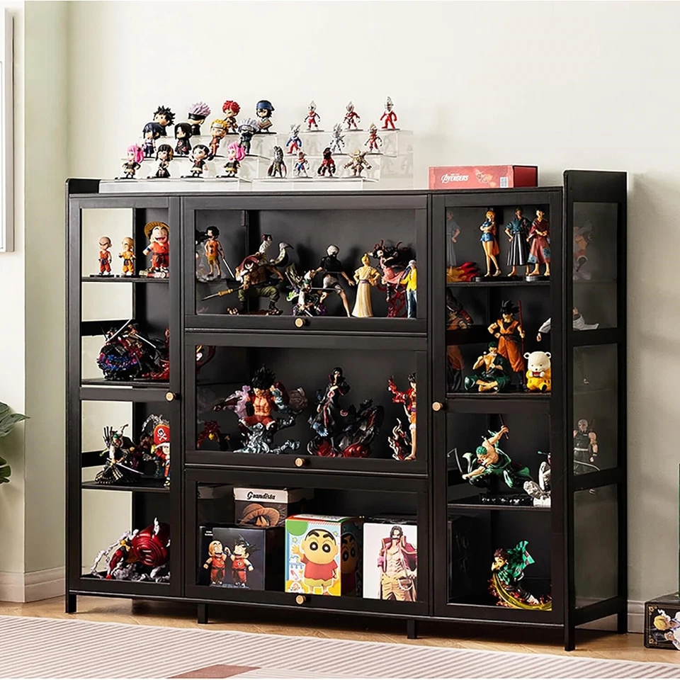 Acryl Vitrinenschrank Schwarz Hochschrank Vitrine Sammlervitrine für Wohnzimmer - Bild 4 von 4